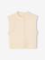 Sleeveless knitted cardigan with front button for girls lilac+vanilla 