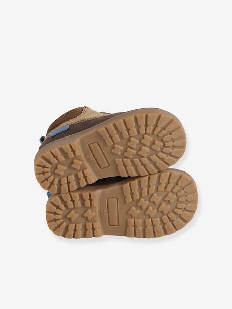 Baby first steps leather zip-up boots dark brown 