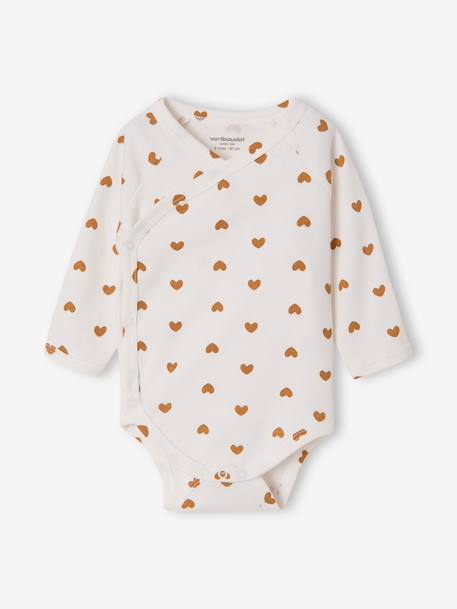 Pack of 5 long-sleeved bodysuits for newborn girls ecru 