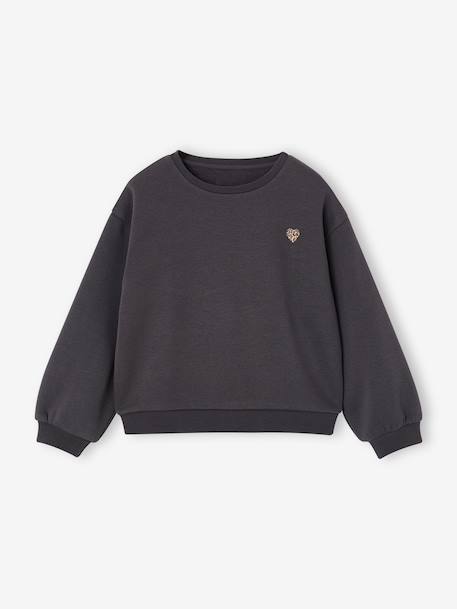 Basics Sweatshirt with Motif for Girls anthracite+coral+purple clover+sage+vanilla+violet 
