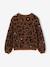 Knitted Cardigan with Animal Pattern, for Girls brown+chocolate+ecru+green 
