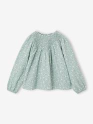 -Girl's blouse with smocked sleeves