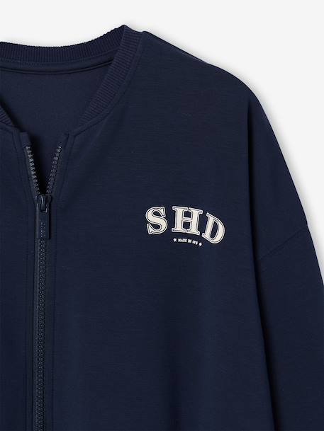 Zip-up sweatshirt for girls slate grey 