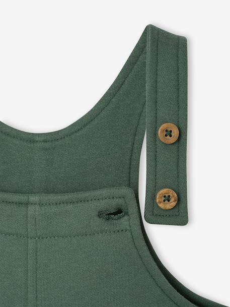 Fleece Dungarees for Babies BLUE DARK SOLID+dark green 