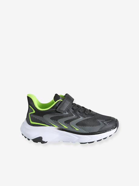 Trainers with touch-fastening strap in textile for boys black 
