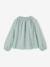 Girl's blouse with smocked sleeves ivory+pale pink+sage green+vanilla 