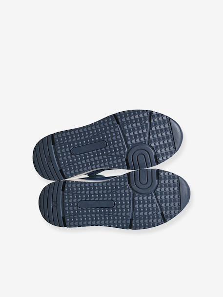 Leather lace-up trainers for boys navy blue 