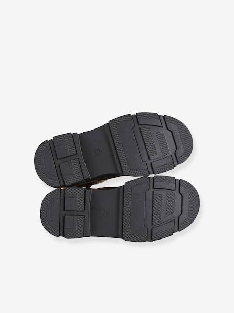 Zip-up boots for girls marl brown 