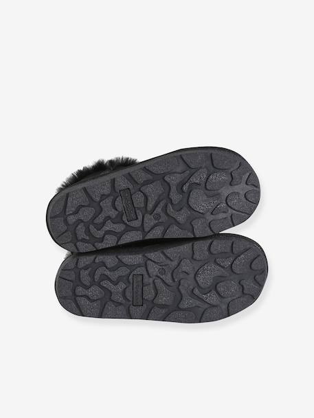 Zip-up textile boots for girls black 