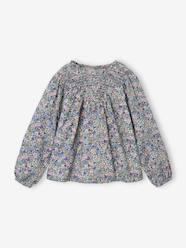 -Girl's blouse with smocked sleeves
