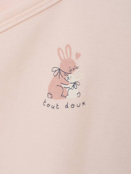 Pack of 2 long-sleeved newborn bodysuits cappuccino+pale pink+sage green 