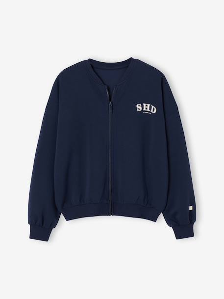 Zip-up sweatshirt for girls slate grey 