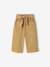 Wide-Leg Coloured Trousers with Tie Belt for Baby Girls beige+caramel+purple clover 