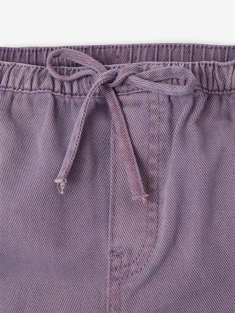 Wide-leg trousers for girls mauve+purple clover 