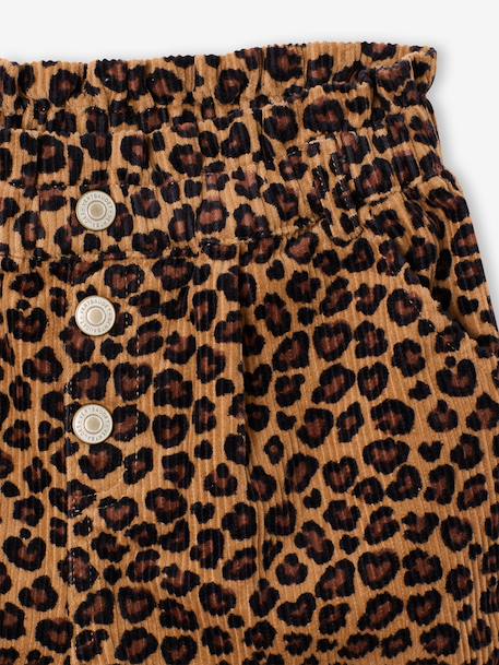 Paperbag-Style Corduroy Shorts for Girls camel+chocolate+cinnamon+grey+mauve+peacock blue 