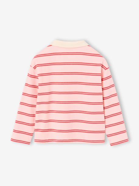 Long-sleeved polo shirt for girls sweet pink 