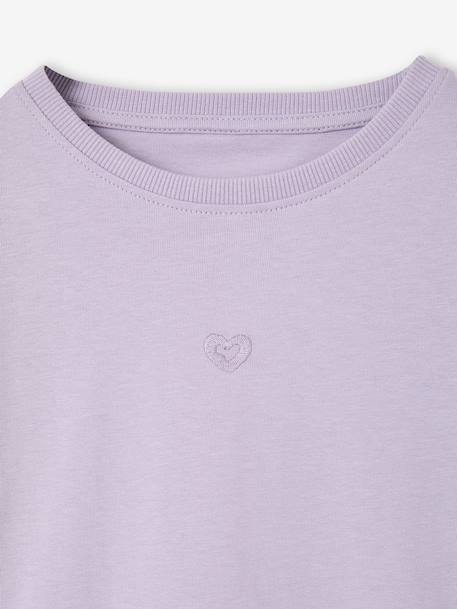 Long-sleeved T-shirt for girls mauve+plum 