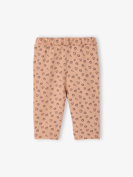 Fleece Trousers for Baby Girls beige+rose+rust+WHITE MEDIUM ALL OVER PRINTED 