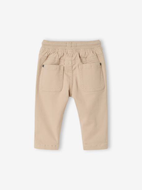 Lined Twill Trousers for Baby Boys beige+Dark Blue+GREEN MEDIUM SOLID+pecan nut 