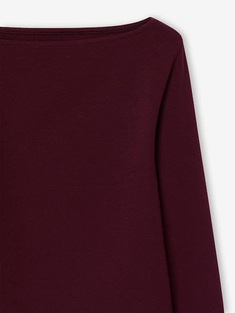 Pack of 2 Ribbed T-Shirts for Girls, JONEN bordeaux red+English green+marl grey 