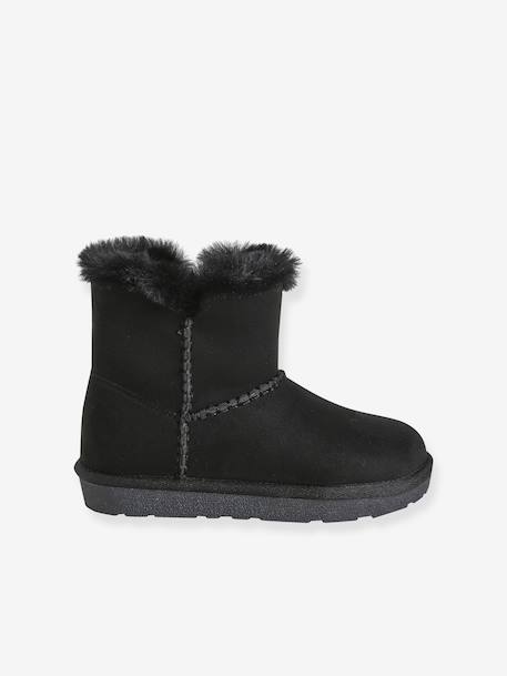 Zip-up textile boots for girls black 