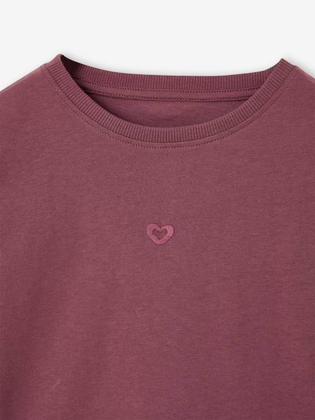 Long-sleeved T-shirt for girls mauve+plum 