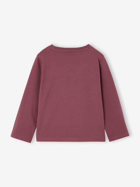 Long-sleeved T-shirt for girls mauve+plum 