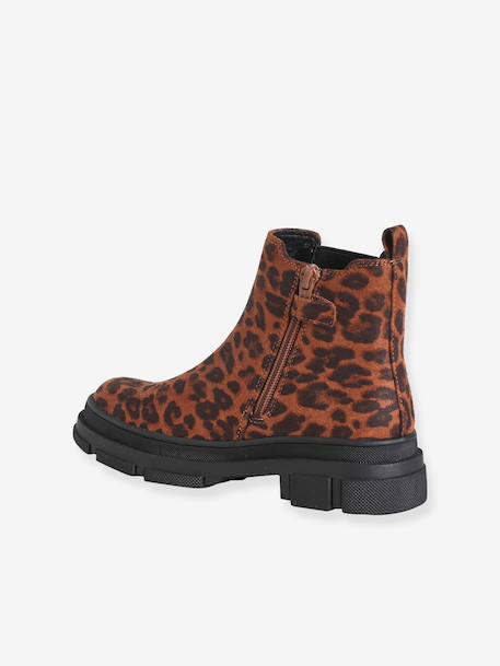 Zip-up boots for girls marl brown 