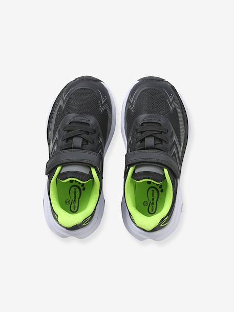 Trainers with touch-fastening strap in textile for boys black 