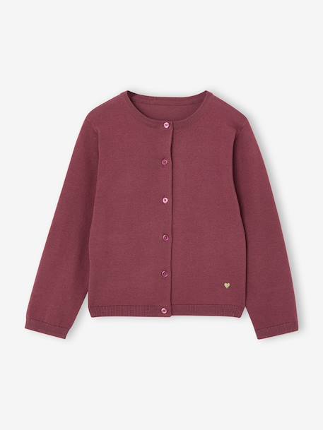 Fine Knit Basics Cardigan for Girls anthracite+dusky pink+emerald green+grey blue+marl beige+navy blue+plum+vanilla 
