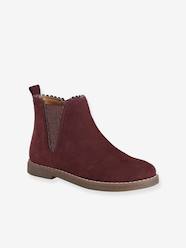 -Leather Boots with Elastic, for Girls