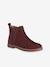 Leather Boots with Elastic, for Girls bordeaux red+camel+gold+navy blue 