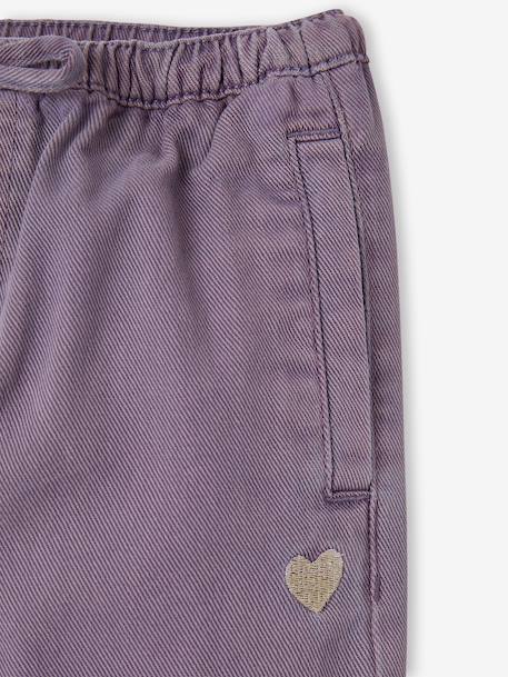 Wide-leg trousers for girls mauve+purple clover 