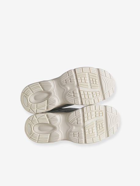 Touch-fastening textile trainers for girls silver 
