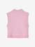 Sleeveless knitted cardigan with front button for girls lilac+vanilla 