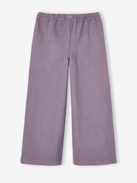 Wide-leg trousers for girls mauve+purple clover 