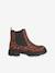 Zip-up boots for girls marl brown 