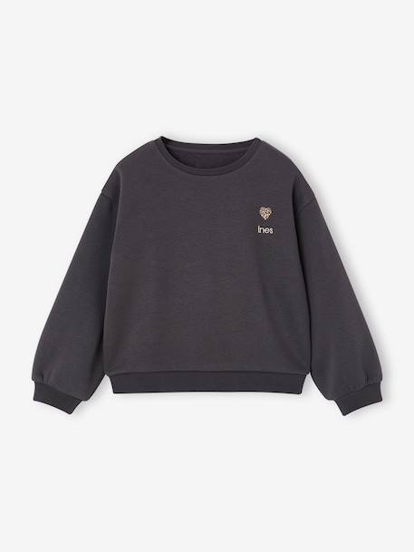 Basics Sweatshirt with Motif for Girls anthracite+coral+purple clover+sage+vanilla+violet 