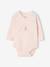 Pack of 2 long-sleeved newborn bodysuits cappuccino+pale pink+sage green 