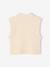 Sleeveless knitted cardigan with front button for girls lilac+vanilla 