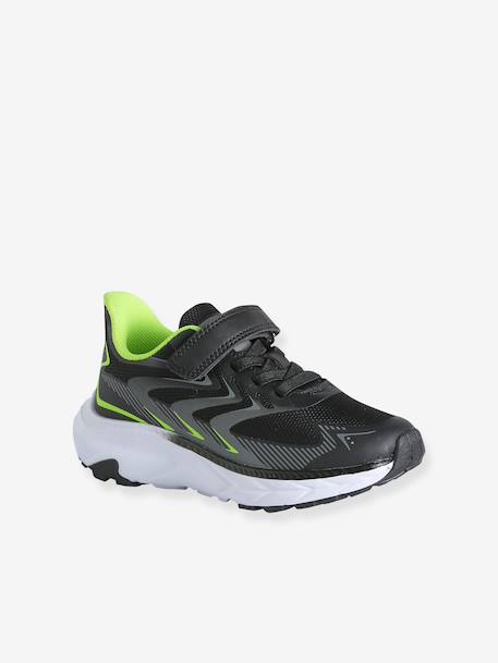 Trainers with touch-fastening strap in textile for boys black 