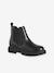 Zip-up synthetic ankle boots for girls black 
