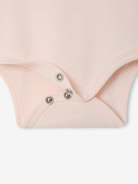 Pack of 2 long-sleeved newborn bodysuits cappuccino+pale pink+sage green 