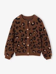 Girls-Knitted Cardigan with Animal Pattern, for Girls
