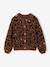Knitted Cardigan with Animal Pattern, for Girls brown+chocolate+ecru+green 
