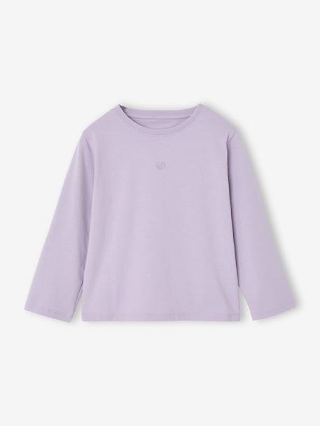 Long-sleeved T-shirt for girls mauve+plum 