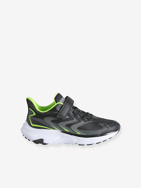 Trainers in textile with touch-fastening strap for boys black 