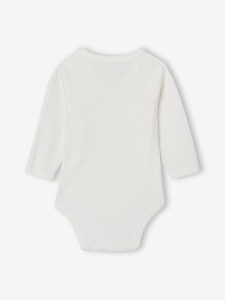 Pack of 5 long-sleeved bodysuits for newborn girls ecru 