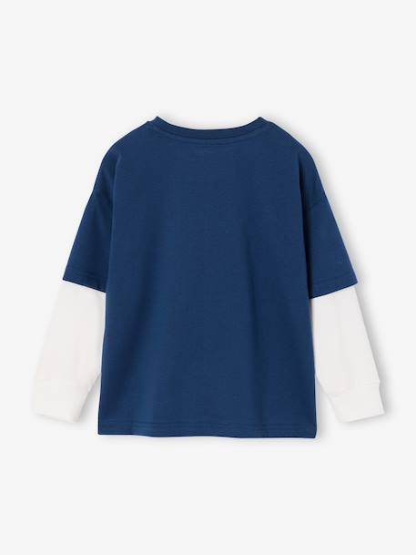 Long-sleeved T-shirt with layered look for boys navy blue 