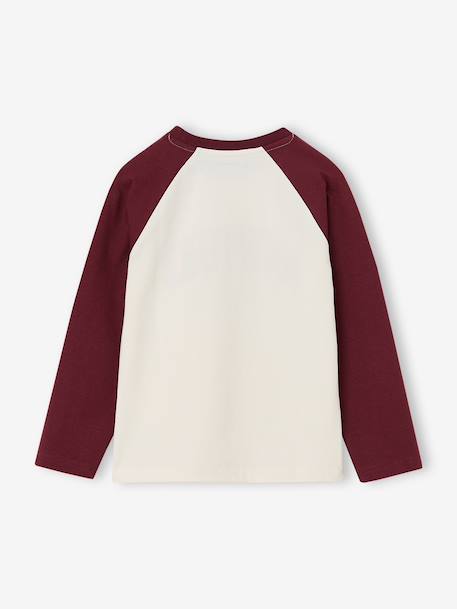 Long-sleeved raglan T-shirt for boys bordeaux red 
